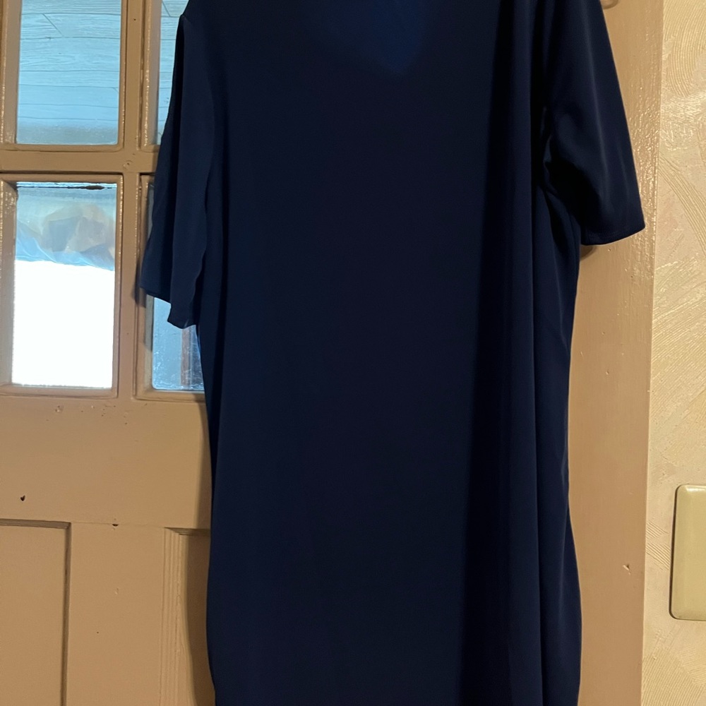 Quaker factory size small blue tunic sequin butterfly shirt. - Picture 3 of 6